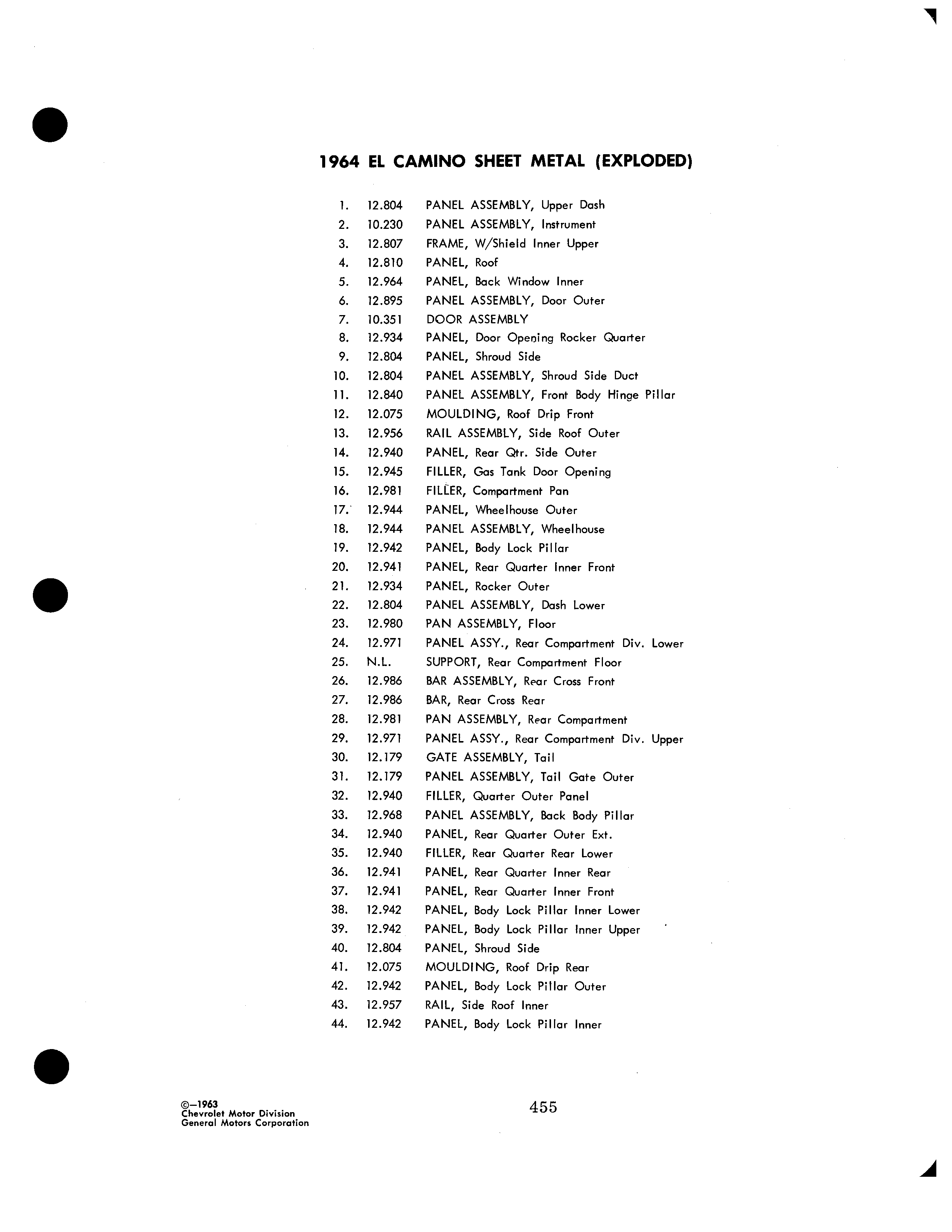 Parts and Accessories Catalog P&A 34 October 1963